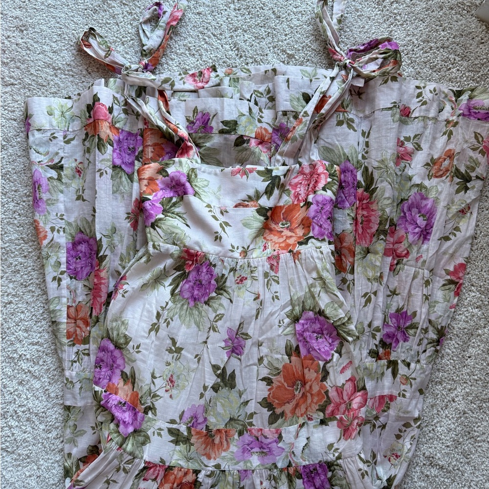 Zimmermann Floral Dress with Pink and Orange Accents